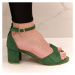 Dámske zelené sandále AMELIA