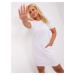 White dress plus size with round neckline