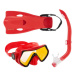 Juniorský potápačský šnorchlovací set AQUALUNG HERO SET Junior-RED MIRROR