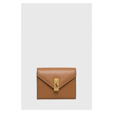 Kožená peňaženka Polo Ralph Lauren dámska,béžová farba,427886734