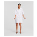 Šaty Karl Lagerfeld Sslv Embroidery Shirt Dress White