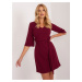 Burgundy cocktail dress with 3/4 sleeves