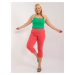 Coral 3/4 plus size trousers without fastening