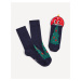 Tmavomodré pánske vzorované ponožky Celio Vánoční