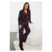 Trendyol Black-Multicolored Heart-shaped New Year's Themed Piping Detailed Woven Pajama Set