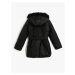 Koton Long Puffer Jacket with Faux Fur Detail