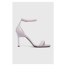 Kožené sandále Calvin Klein GEO STILETTO SANDAL fialová farba, HW0HW01610