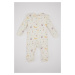 DEFACTO Baby Girl Newborn Patterned Long Sleeve Jumpsuit