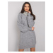 RUE PARIS Gray knitted dress with pearls