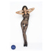 Passion BS037 black - Bodystocking Farba: Čierna