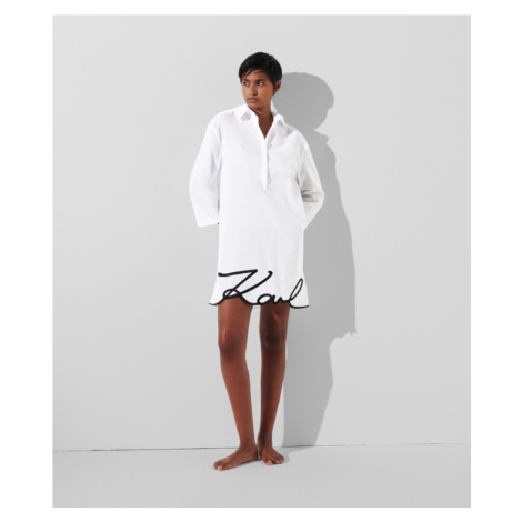 Plážové Oblečenie Karl Lagerfeld Karl Dna Signature Beach Dress Biela