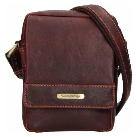 Pánska kožená taška cez rameno SendiDesign Morell - hnedá Sendi Design