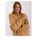 Camel knitted turtleneck sweater