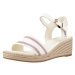 Tommy Hilfiger  SHIRTING WEDGE SANDAL  Sandále Biela