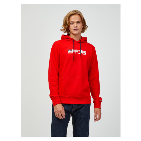 Red Men's Hoodie Tommy Jeans - Mens Tommy Hilfiger