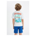 DEFACTO Boy's Crew Neck Back Printed Short Sleeve T-Shirt