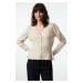 Trendyol Beige Flounced Hem Knitwear Cardigan