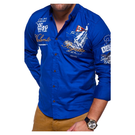 Pánska košeľa Slim Fit REGATTA model RH-441 Modrá VIOLENTO