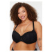 Trendyol Curve Black Chain Micro Fixed Covered Balconette Bra