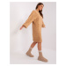 Camel knitted dress with cables