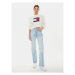 Tommy Jeans Sveter Center Flag DW0DW18528 Écru Relaxed Fit