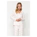 Trendyol Premium Powder 100% Cotton Heart Puff Patterned Shirt-Pants Knitted Pajamas Set