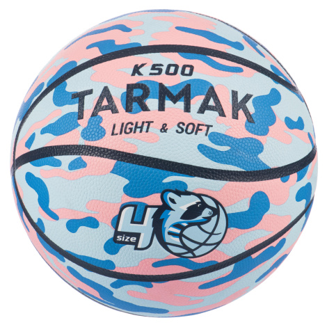 TARMAK Detská basketbalová lopta K500 Aniball pre začiatočníkov modro-ružová MODRÁ