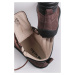 Hnedé kožené členkové barefoot topánky Nevada