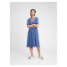 GAP Šaty three-quarter sleeve midi dress Modrá