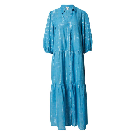 River Island Košeľové šaty  modrá / strieborná