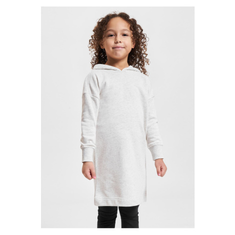 Girls' oversized terry dress with a hood - light gray