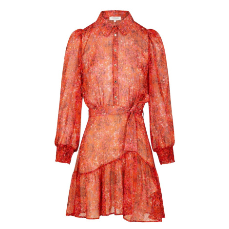 Morgan Košeľové šaty  zlatá / tmavosivá / oranžová / ružová