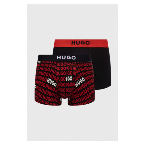 Boxerky HUGO 2-pak pánske, červená farba Hugo Boss