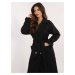 Black double-breasted cotton trench coat