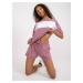 Dirty pink and white women's basic set with shorts RUE PARIS