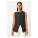 Happiness İstanbul Women's Black Sleeveless Woven Vest