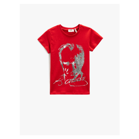 Koton Printed Red Girls' T-Shirt 3skg10045ak
