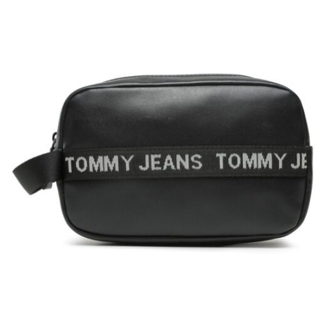 Tommy Jeans Kozmetická taštička Tjm Essential Leather Washbag AM0AM11425 Čierna Tommy Hilfiger
