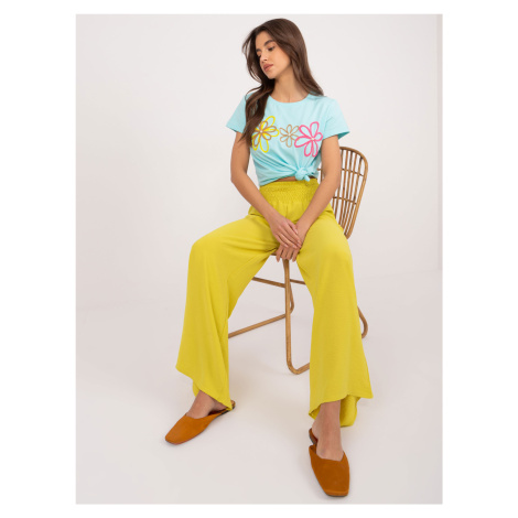 Dark yellow high-waisted Swedish trousers