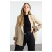 Trendyol Mink Sleeve Patterned Lining Detailed Woven Blazer Jacket