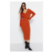 Trendyol Tile Fitted Midi Knitwear Cardigan Dress Suit