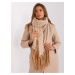 SVETLOHNEDÝ VZOROVANÝ ŠÁL SO STRAPCAMI AT-SZ-23125.75-LIGHT BROWN