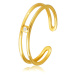 Zlatý 14K prsteň - otvorená línia ramien, zdobený zirkónikom - Veľkosť: 56 mm