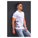 Madmext Men's White Printed T-Shirt 4553