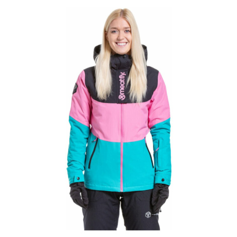 Meatfly Kirsten Womens SNB and Ski Jacket Hot Pink/Turquoise
