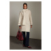 Trendyol Beige Removable Shawl Detail Oversize Wool Coat