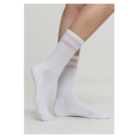 Pánske ponožky Urban Classics 2-Stripe Socks 2 balenie bielo/ružová
