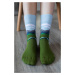 Modro-zelené vzorované barefoot ponožky Alpine