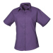 Premier Workwear Dámska košeľa s krátkym rukávom PR302 Purple -ca. Pantone 269