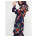 Navy blue floral cape with flounces Yups